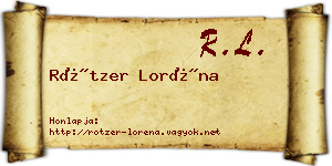Rötzer Loréna névjegykártya